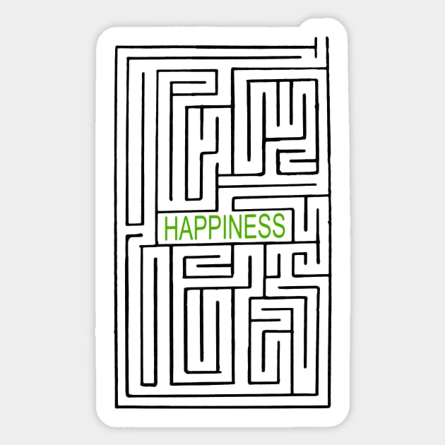 Maze of Happiness Black Sticker by jdm1981